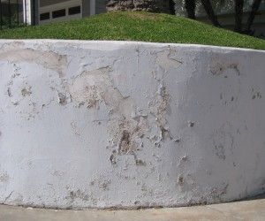 Retaining wall damage